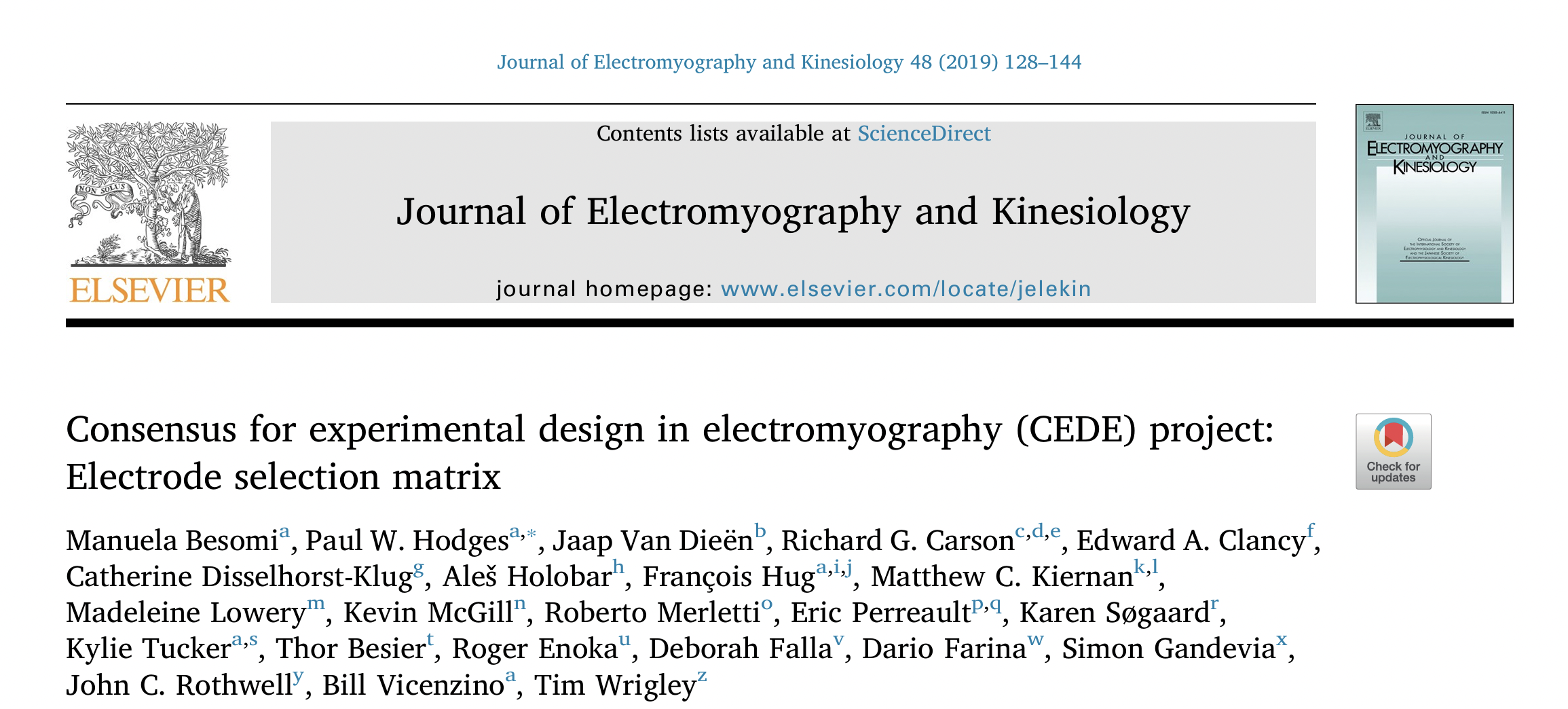 Electrode Selection